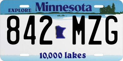 MN license plate 842MZG