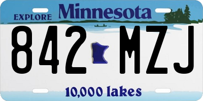 MN license plate 842MZJ