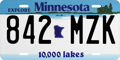 MN license plate 842MZK