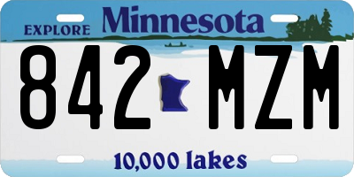 MN license plate 842MZM