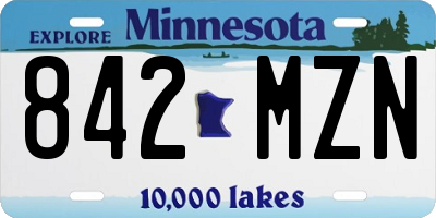 MN license plate 842MZN