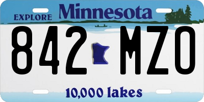 MN license plate 842MZO