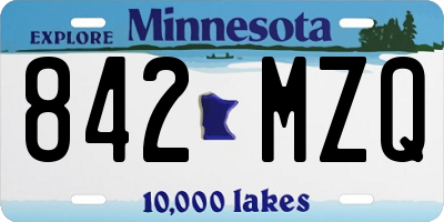 MN license plate 842MZQ