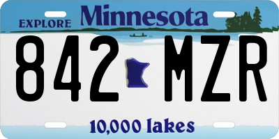 MN license plate 842MZR