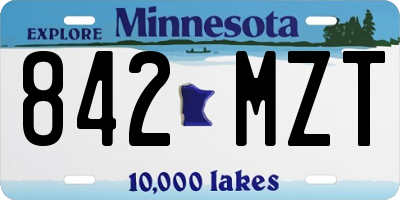 MN license plate 842MZT