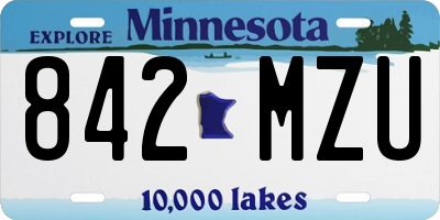 MN license plate 842MZU