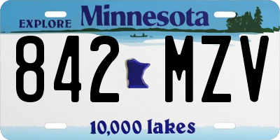 MN license plate 842MZV
