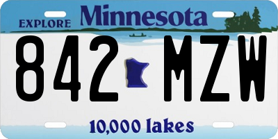 MN license plate 842MZW