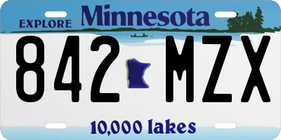 MN license plate 842MZX