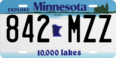 MN license plate 842MZZ