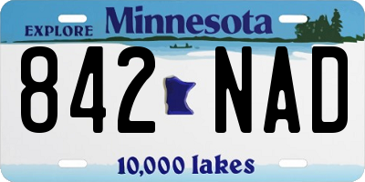 MN license plate 842NAD