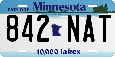MN license plate 842NAT