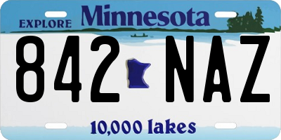 MN license plate 842NAZ