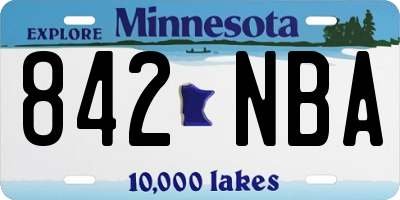 MN license plate 842NBA
