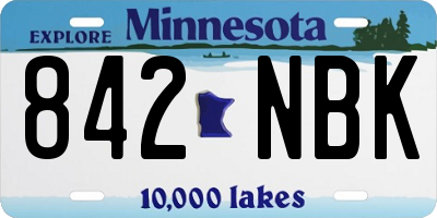 MN license plate 842NBK