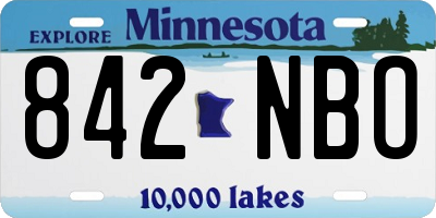 MN license plate 842NBO