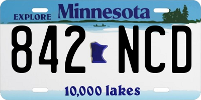 MN license plate 842NCD
