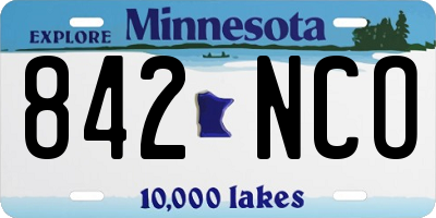 MN license plate 842NCO