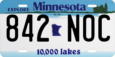 MN license plate 842NOC