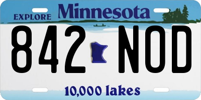 MN license plate 842NOD