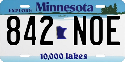 MN license plate 842NOE