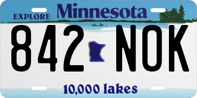 MN license plate 842NOK