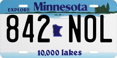 MN license plate 842NOL