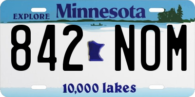 MN license plate 842NOM