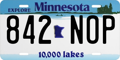 MN license plate 842NOP