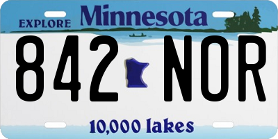 MN license plate 842NOR