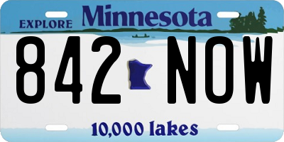 MN license plate 842NOW