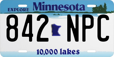 MN license plate 842NPC