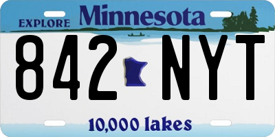 MN license plate 842NYT