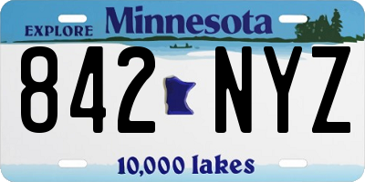 MN license plate 842NYZ