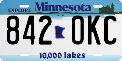 MN license plate 842OKC