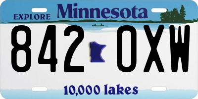 MN license plate 842OXW
