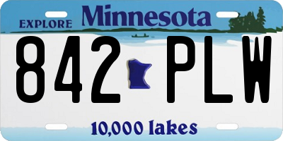MN license plate 842PLW