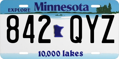 MN license plate 842QYZ