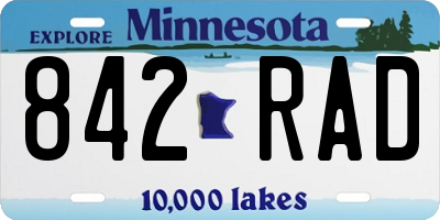 MN license plate 842RAD