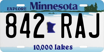 MN license plate 842RAJ