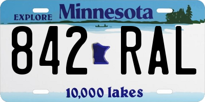 MN license plate 842RAL