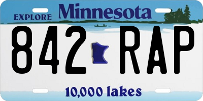 MN license plate 842RAP