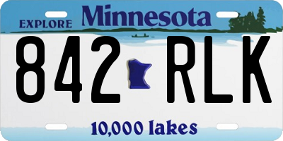 MN license plate 842RLK