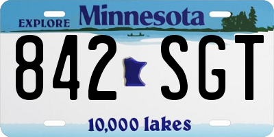 MN license plate 842SGT
