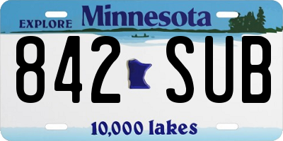 MN license plate 842SUB