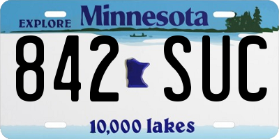 MN license plate 842SUC