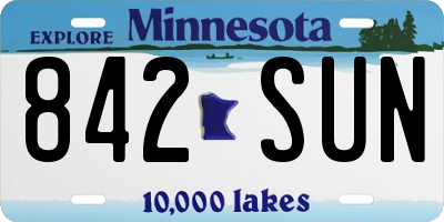 MN license plate 842SUN