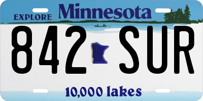 MN license plate 842SUR