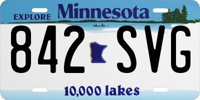 MN license plate 842SVG