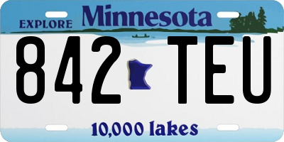 MN license plate 842TEU